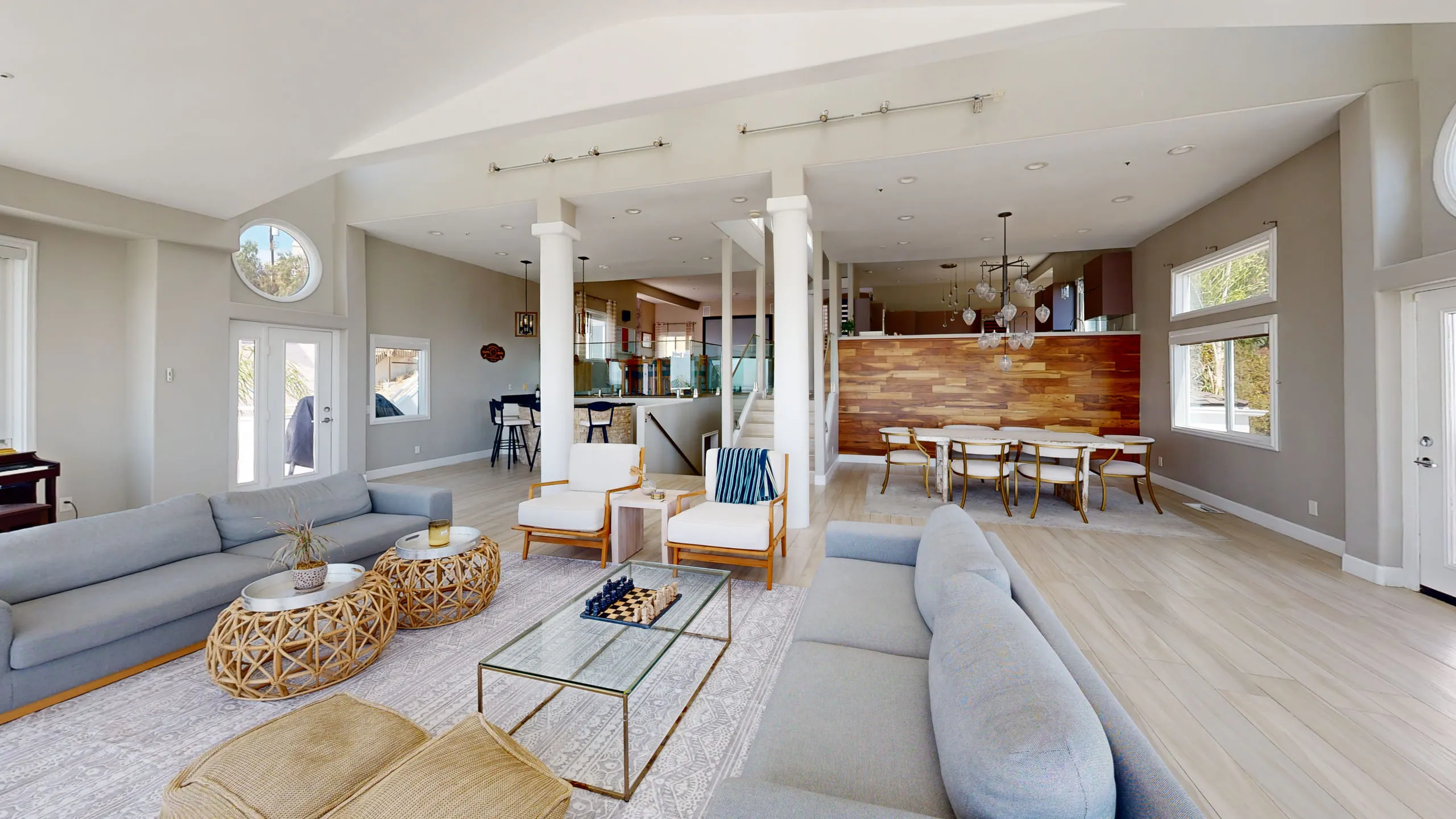 Lounge seating on the open main level