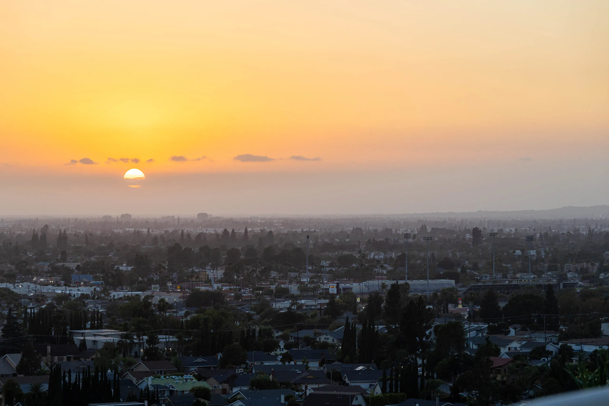 Sunset over Orange County from the house